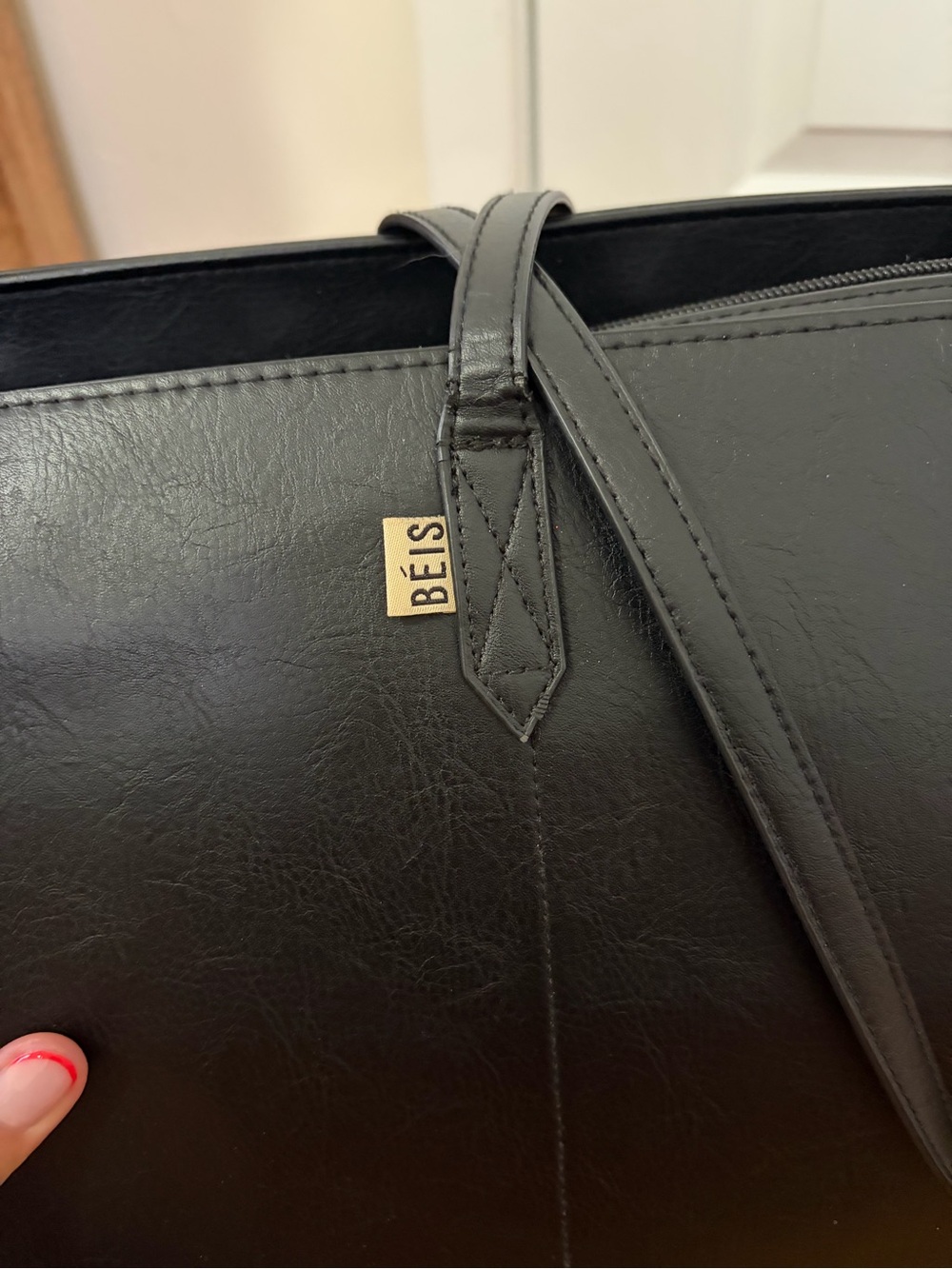 BEIS Black Large Work Tote with Detachable Shoulder Strap - Picture 2 of 7